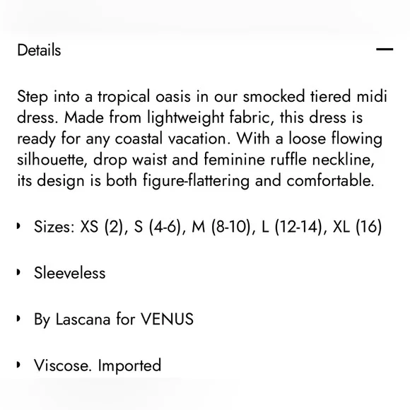 Venus Smock Tiered Midi Dress/Orange Patterned Size Small NWOT🤎 - Picture 3 of 5